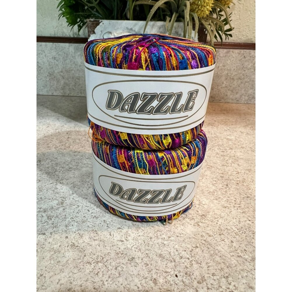New Dazzle Knitting Fever Color 116 x 2 Shimmering Lacy